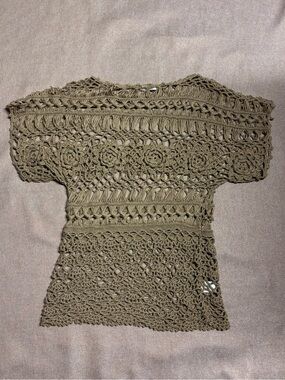 Love Sense Crochet Top Brown Size S/M